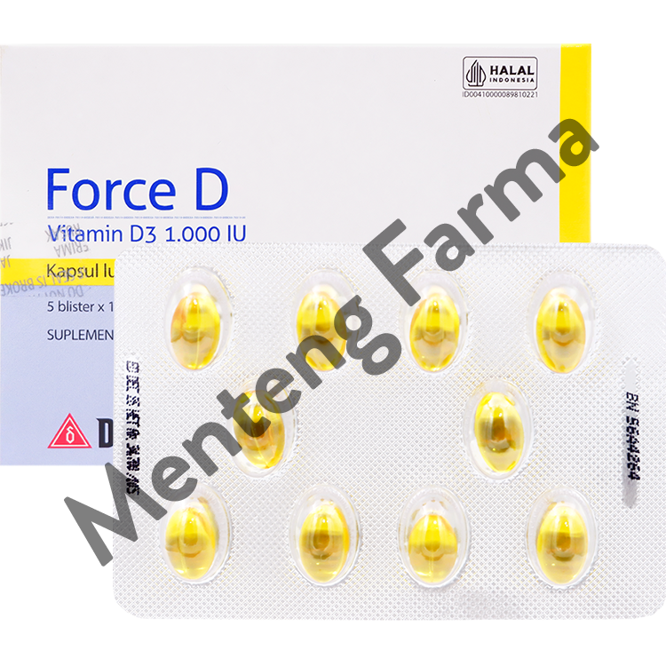 Force D Vitamin D3 1000 IU 10 Kapsul Lunak - Suplemen Vitamin D3