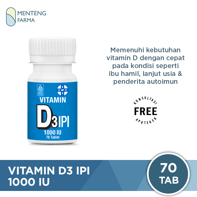 IPI Vitamin D3 1000 IU 70 Tablet - Suplementasi Vitamin D dengan Cepat