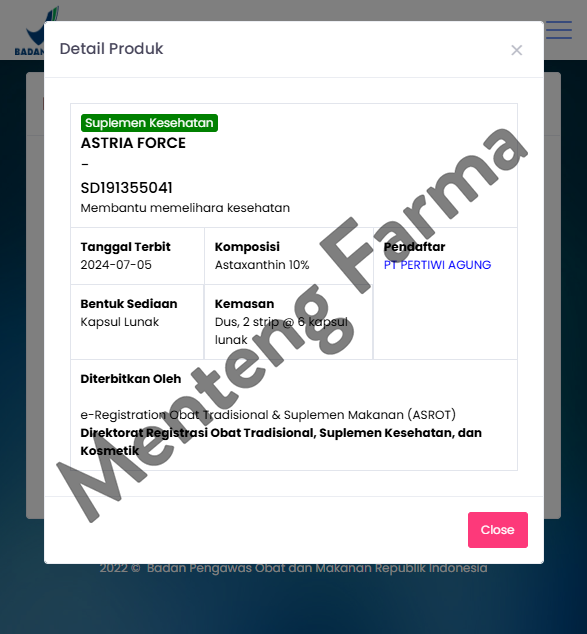 Astria Force 6 mg 6 Kapsul - Suplemen Kesehatan Tubuh