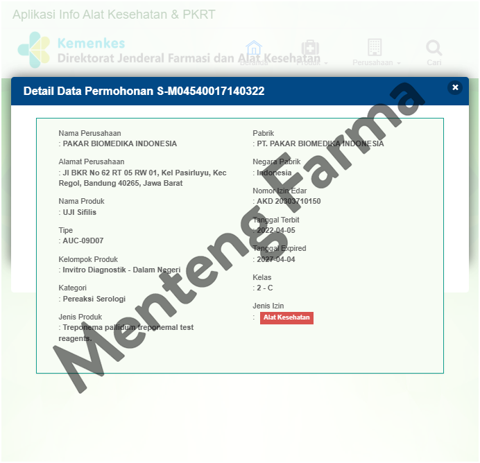Alat Test Uji Sifilis 1 Pcs - Alat Uji Pendeteksi Awal Sifilis
