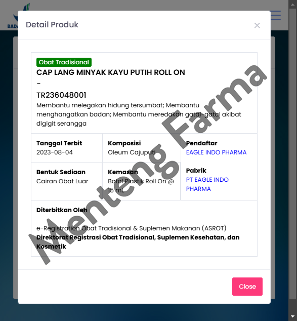 Minyak Kayu Putih Cap Lang Roll On 15 ml - Pereda Kembung dan Masuk Angin