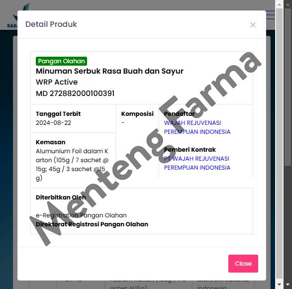 WRP Active Fibby Fiber Drink 105 Gr - Minuman Tinggi Serat