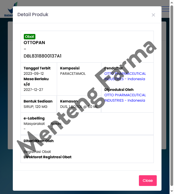 Ottopan Sirup 60 ml - Obat Demam dan Nyeri Ringan Anak