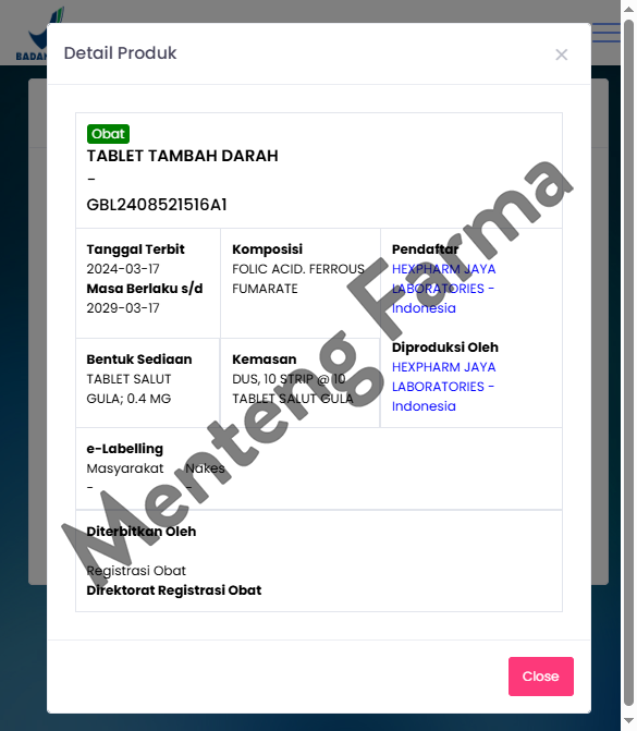 Tablet Tambah Darah Hexpharm 10 Tablet - Suplemen Penambah Darah