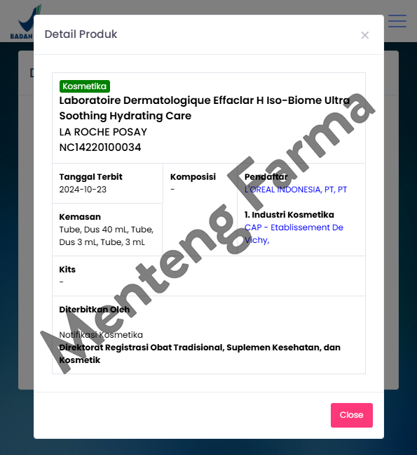 La Roche Posay Effaclar H Iso-Biome 40 mL - Pelembab Kulit Kering