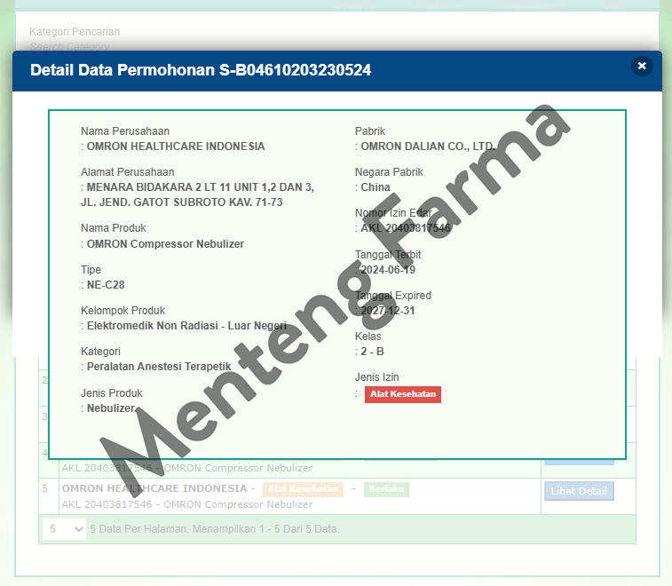 Omron Nebulizer Kit - Aksesoris Terapi Pernapasan
