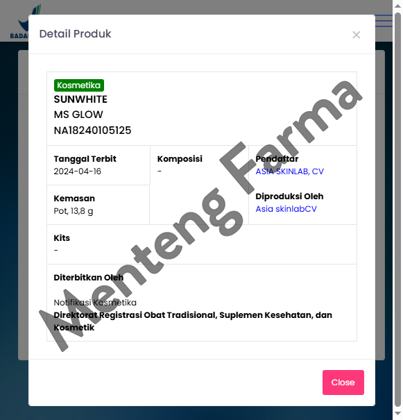 MS Glow Sun White Daily Cream 13.8 Gr - Melindungi dari Sinar UVA & UVB