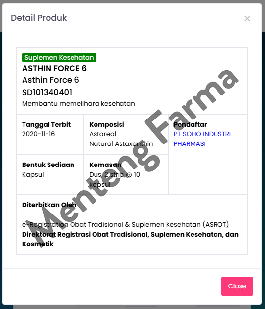 Asthin Force 6 Mg 10 Kapsul - Suplemen Antioksidan Menjaga Kesehatan Tubuh