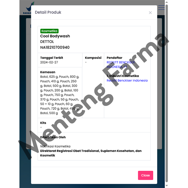 Sabun Mandi Cair Dettol ProFresh - Cool 500 Gram