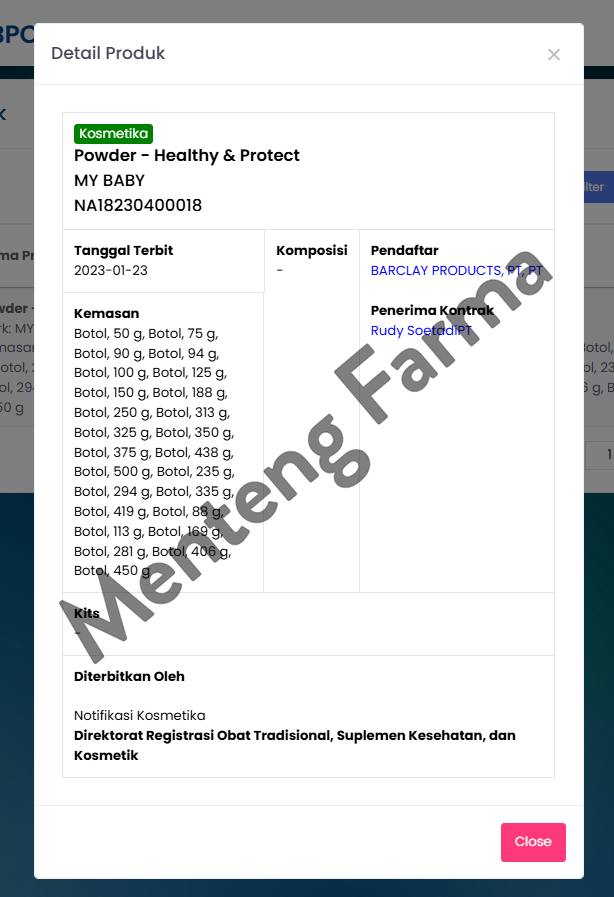 My Baby Powder Healthy & Protect 100 Gr - Bedak Tabur Bayi