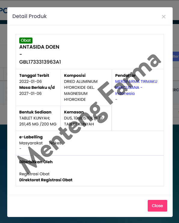 Antasida Doen 200 Mg 10 Tablet - Obat Maag Asam Lambung Nyeri Ulu Hati