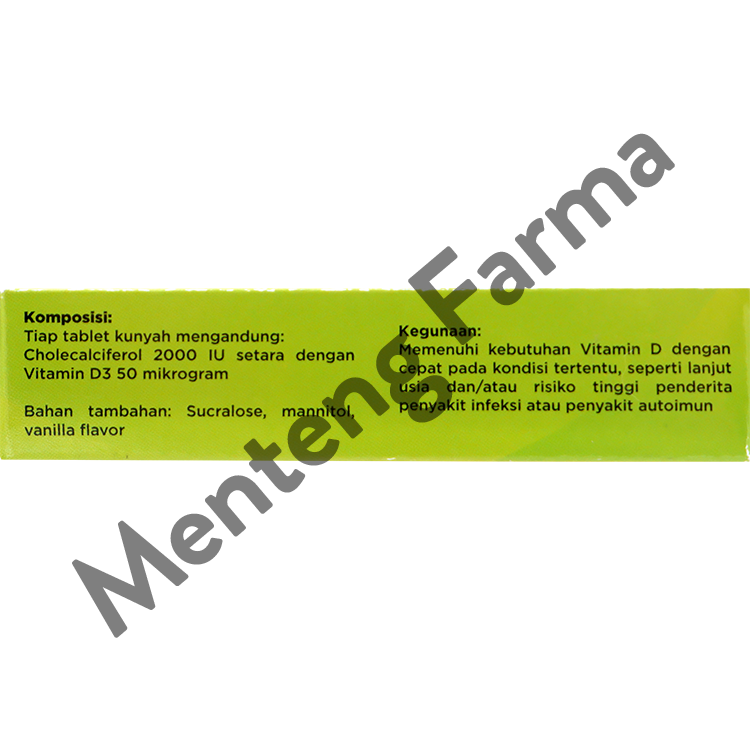 Hi-D 2000 Vitamin D3 6 Tablet Kunyah - Suplemen Kesehatan Vitamin D3