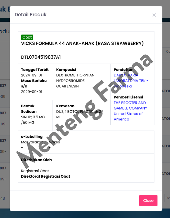 Vicks Formula 44 Anak Sirup 27 mL - Sirup Obat Batuk Anak