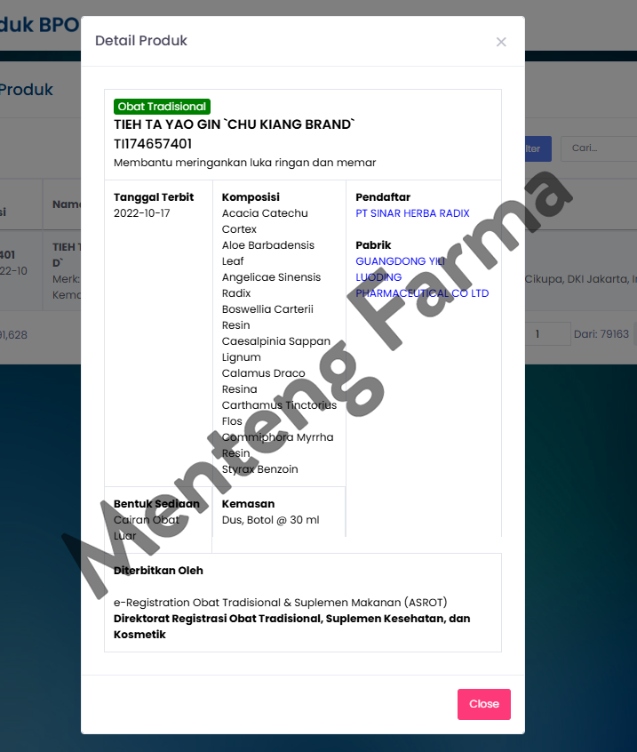 Tieh Ta Yao Gin (Kulin Brand) - Obat Merah China Untuk Luka/Memar