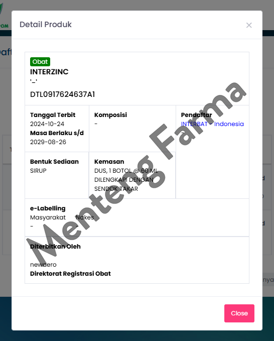 Interzinc Sirup 60 mL - Obat Diare Anak