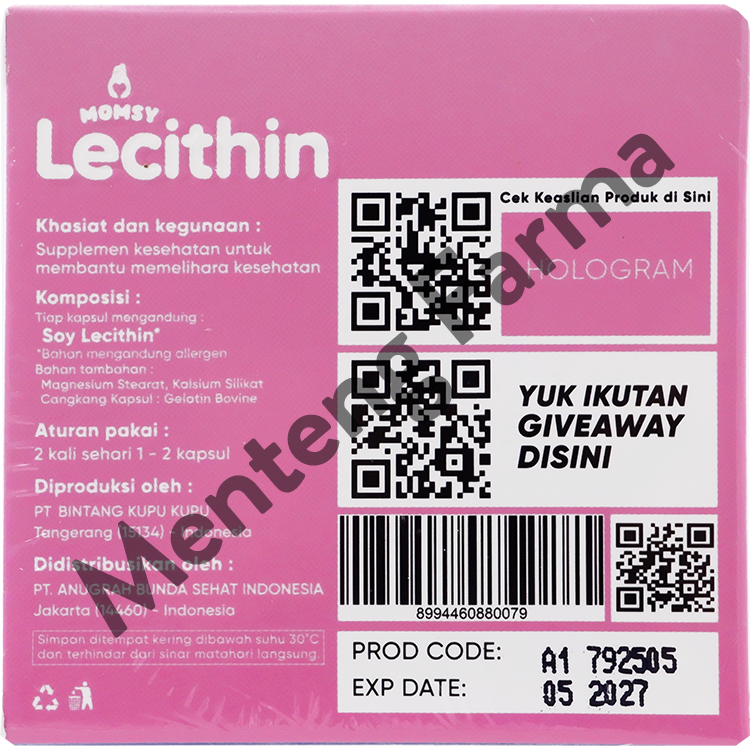 Momsy Lecithin 12 Kapsul - Membantu Melancarkan ASI