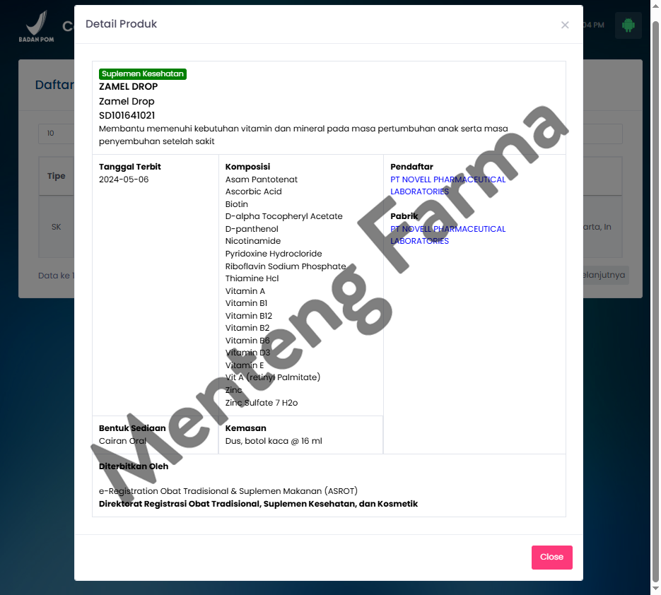 Zamel Drop 16 mL - Multivitamin Pertumbuhan Anak