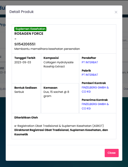 Rosagen Force 8 g 15 Sachet - Suplemen Kesehatan Sendi