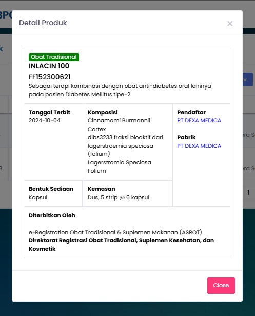 Inlacin 100 mg 6 Kapsul - Suplemen Herbal Kontrol Diabetes