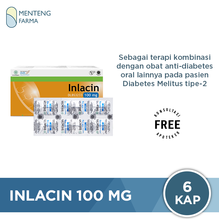 Inlacin 100 mg 6 Kapsul - Suplemen Herbal Kontrol Diabetes