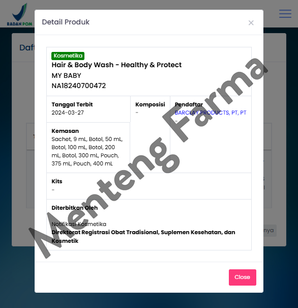 My Baby Hair & Body Wash Healthy & Protect Refill 375 mL - Shampoo dan Sabun Bayi
