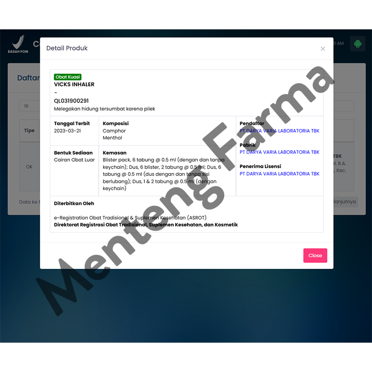 Vicks Inhaler Twin Pack - Melegakan Hidung Tersumbat