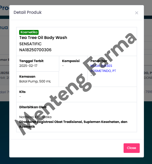 Sensatific Tea Tree Oil Body Wash 500ml - Melembabkan dan Antibakteri