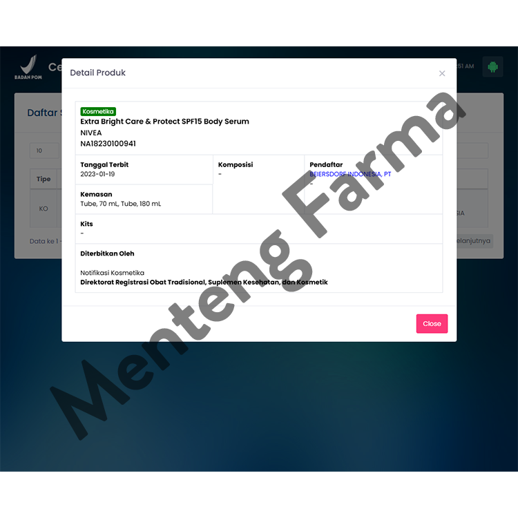 Nivea Extra Bright Care & Protect 8 Super Food SPF15 Body Serum 180 ml