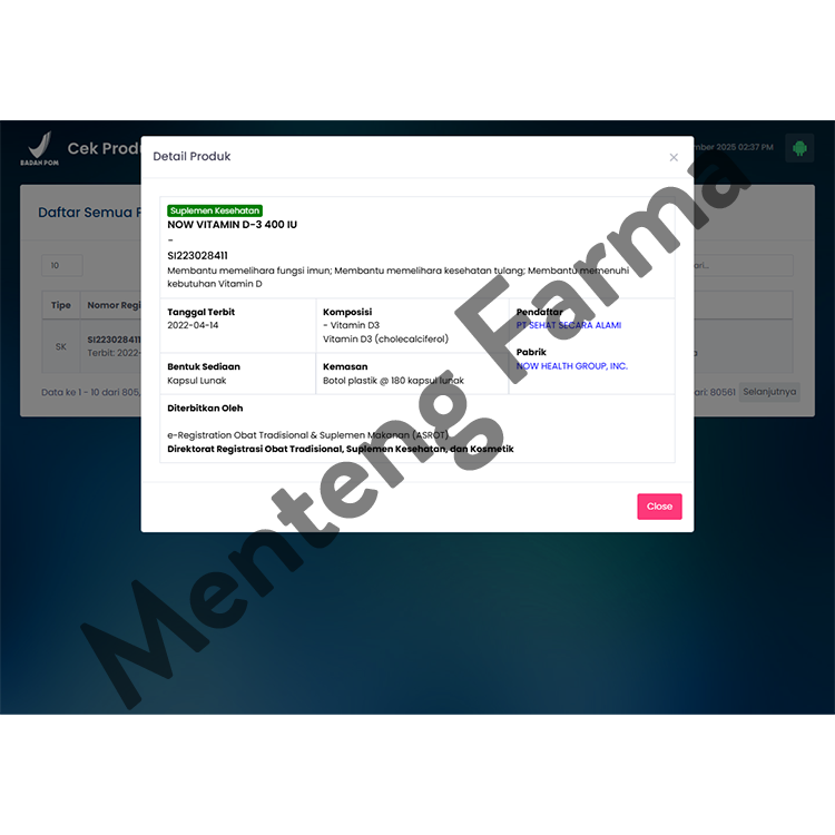 NOW Vitamin D3 400 IU 180 Softgels