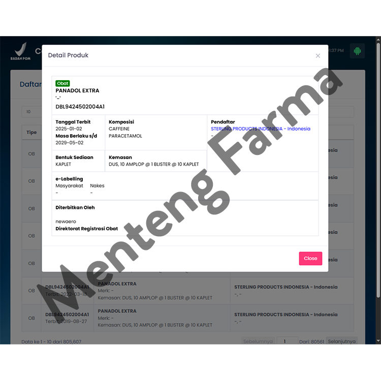 Panadol Extra 4 Tablet - Meredakan Sakit Kepala dan Sakit Gigi