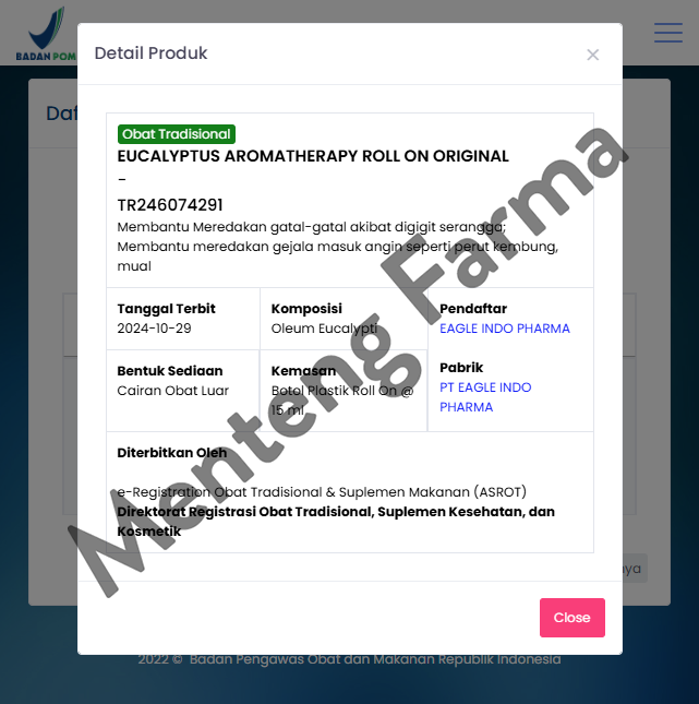 Minyak Eucalyptus Aromatherapy Cap Lang Roll On Original 15 mL - Pereda Kembung dan Masuk Angin