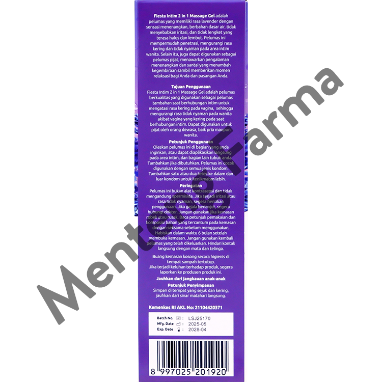 Fiesta Intimate Massage Gel 2in1 Lavender 70 mL