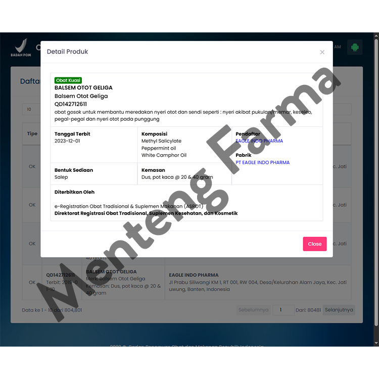 Balsem Otot Geliga 20 gr