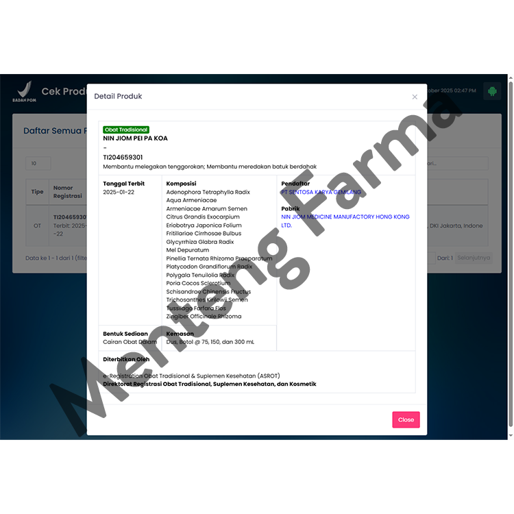 Obat Batuk Ibu dan Anak (King To Nin Jiom Pei Pa Koa) - 300ml