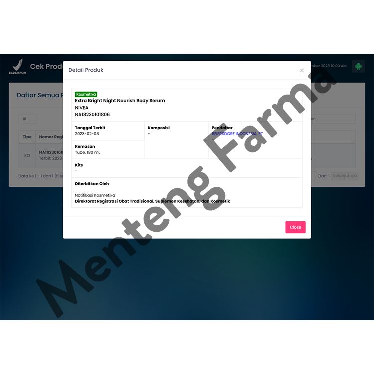 Nivea Extra Bright Night Nourish Body Serum 180ml - Mencerahkan dan Menutrisi Sepanjang Malam