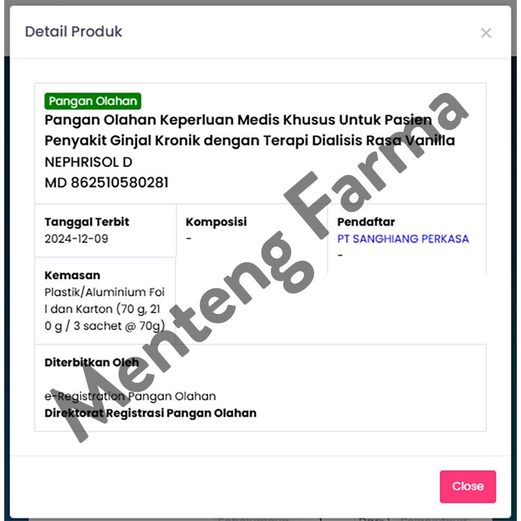 Nephrisol D Vanila 210 Gram - Susu Tinggi Protein Khusus Pasien Ginjal Dialisis