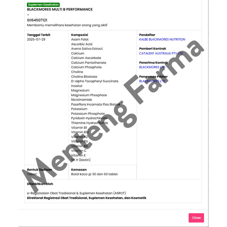 Blackmores Executive B Isi 30 Tablet - Memelihara Kesehatan Tubuh