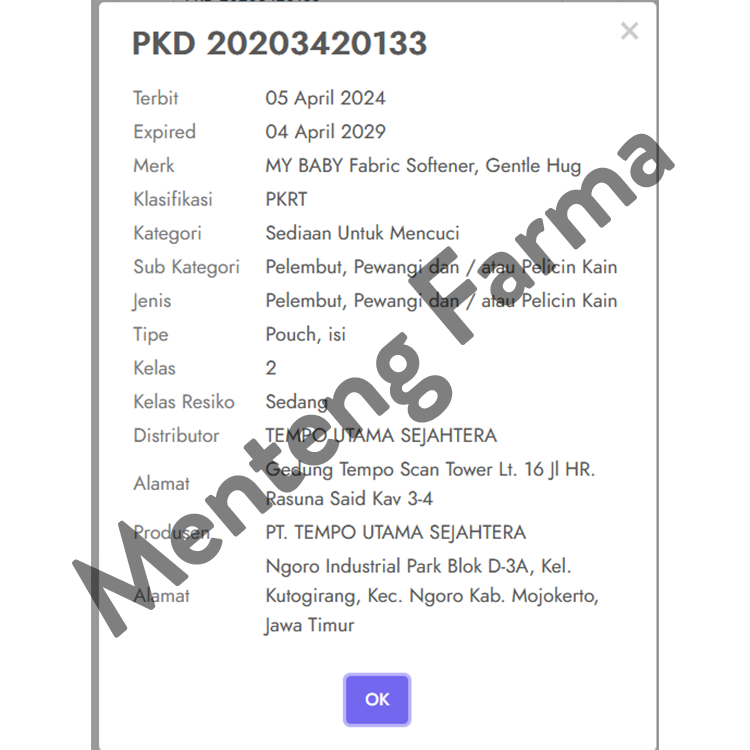 My Baby Softener Gentle Hug Refill 675 mL - Pelembut Pakaian Bayi