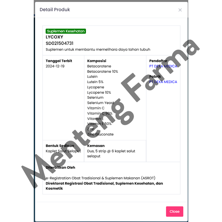 Lycoxy Strip 6 Kaplet - Suplemen Antioksidan Penangkal Radikal Bebas