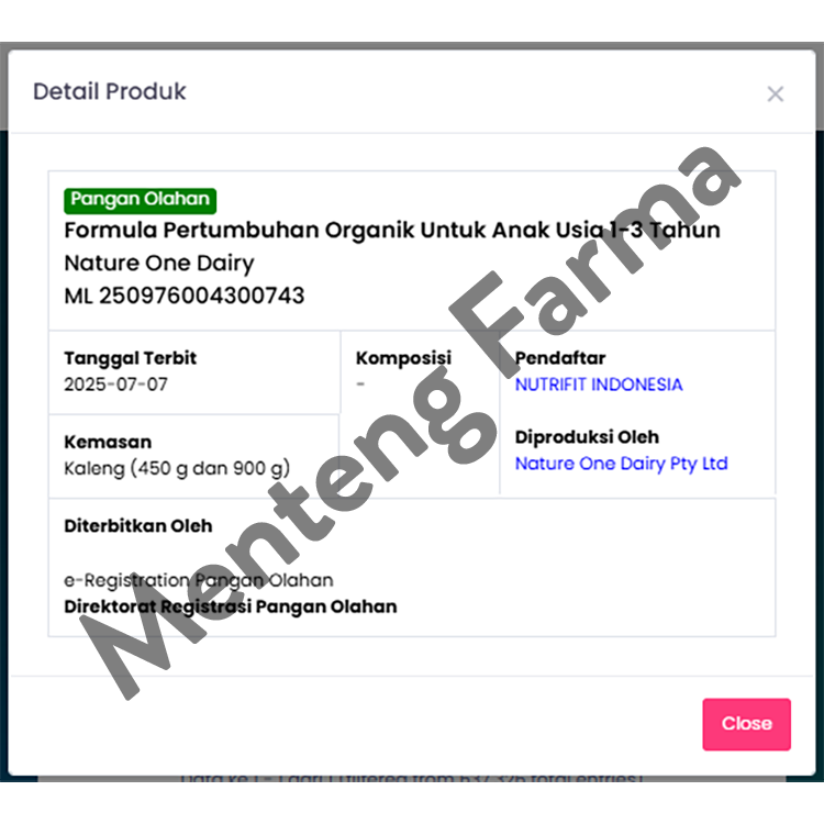 Nature One Dairy Organic Step 3 900 Gr - Susu Formula Anak Organik 1-3 Tahun