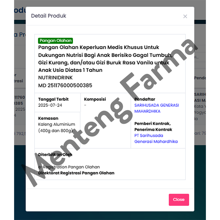 Nutricia Nutrinidrink Powder Vanila 800 gram - Susu Bubuk Formula Pertumbuhan 1 - 12 Tahun