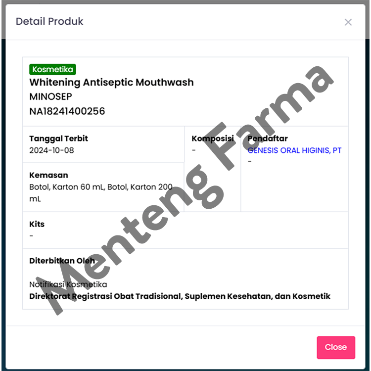 Minosep Whitening Antiseptic Mouthwash & Gargle 60 mL - Obat Kumur Antiseptik Whitening untuk Mencerahkan Gigi