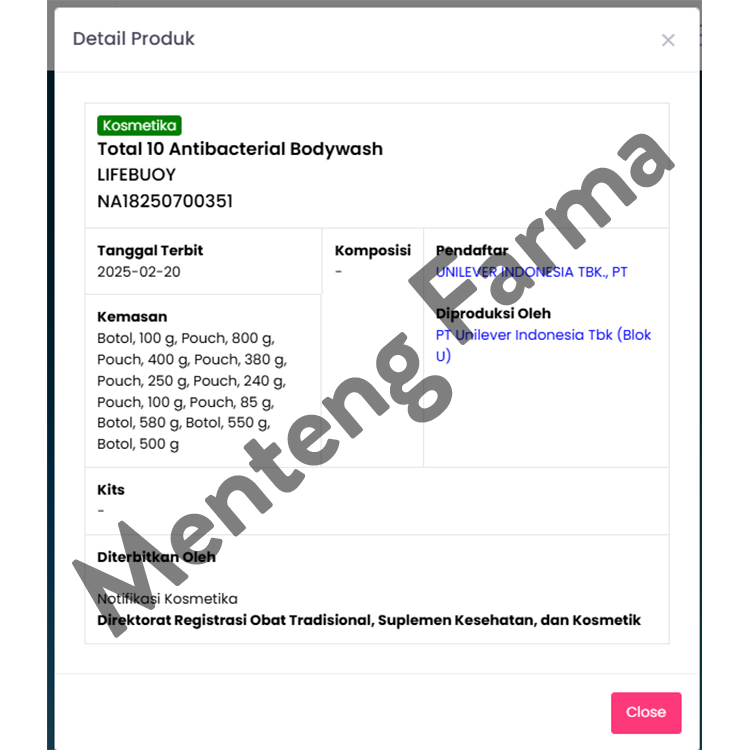 Lifebuoy Sabun Mandi Cair Total 10 100 gr - Dengan Sabun Antibakteri ActivSilver