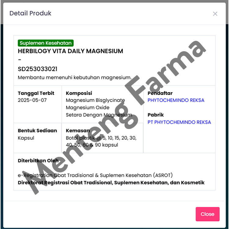 Herbilogy Vita Daily Magnesium 30 Kapsul - Suplemen Kesehatan Magnesium