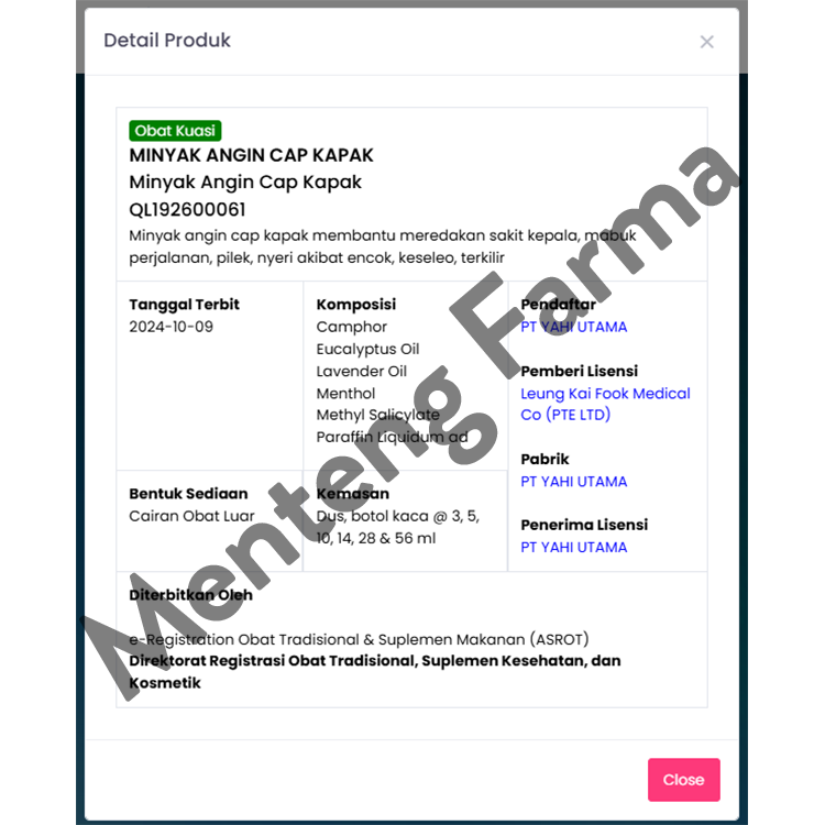 Minyak Angin Cap Kapak 28 mL - Pereda Masuk Angin dan Mabuk Perjalanan