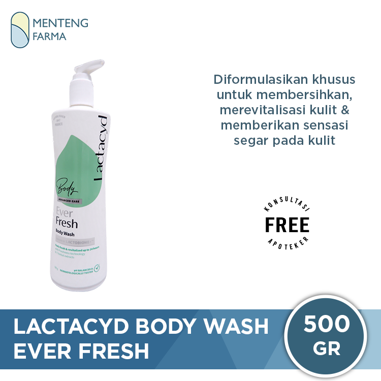 Lactacyd Body Wash Ever Fresh 500 gr - Sabun Mandi Cair 500ml untuk Kulit Wangi Segar hingga 24 jam
