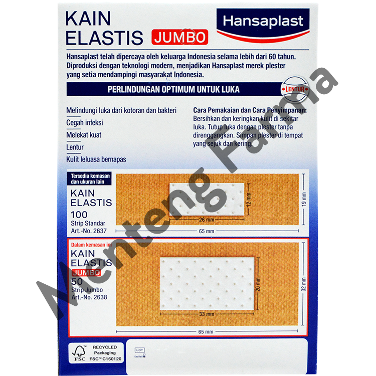 Hansaplast Jumbo - Dus Isi 50 Lembar - Menteng Farma