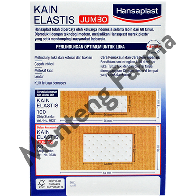 Hansaplast Jumbo - Dus Isi 50 Lembar - Menteng Farma