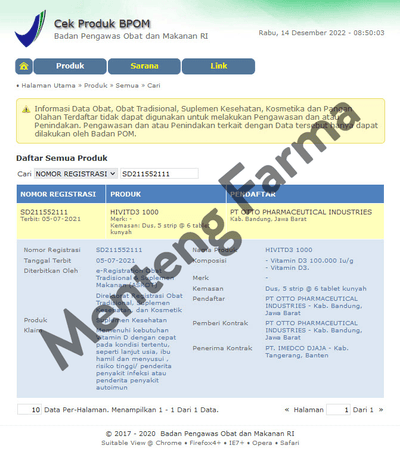 HiVit Vitamin D3 1000 IU 6 Tablet - Suplemen Vitamin D 1000 IU - Menteng Farma