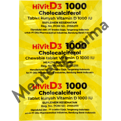 HiVit Vitamin D3 1000 IU 6 Tablet - Suplemen Vitamin D 1000 IU - Menteng Farma